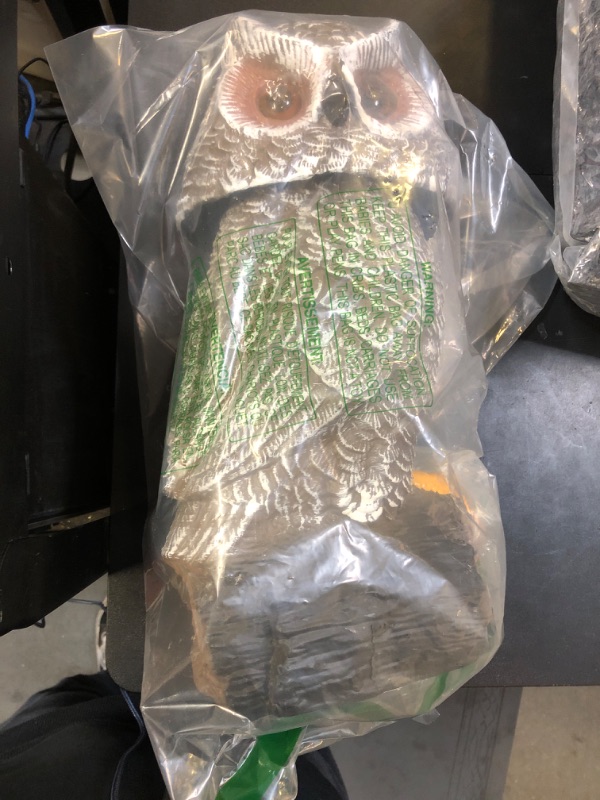 Photo 1 of Ugold Solar Powered Garden Owl with Motion Detection, Rotating Head, Realistic Hoots and Silent Mode, Garden Sculpture, Plastic Owl Decoration for Home, Garden, Patio and Lawn