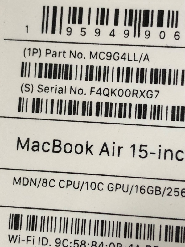Photo 1 of Apple 2024 MacBook Air 15-inch Laptop with M3 chip: Built for Apple Intelligence, 15.3-inch Liquid Retina Display, 16GB Unified Memory, 256GB SSD Storage, Backlit Keyboard, Touch ID; Midnight