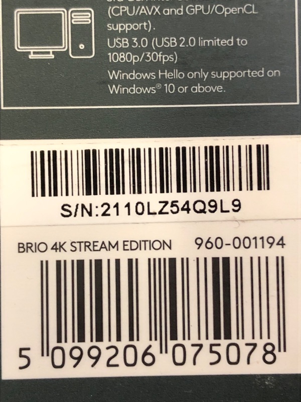 Photo 2 of Logitech BRIO Stream USB 3.0 Nero Webcam