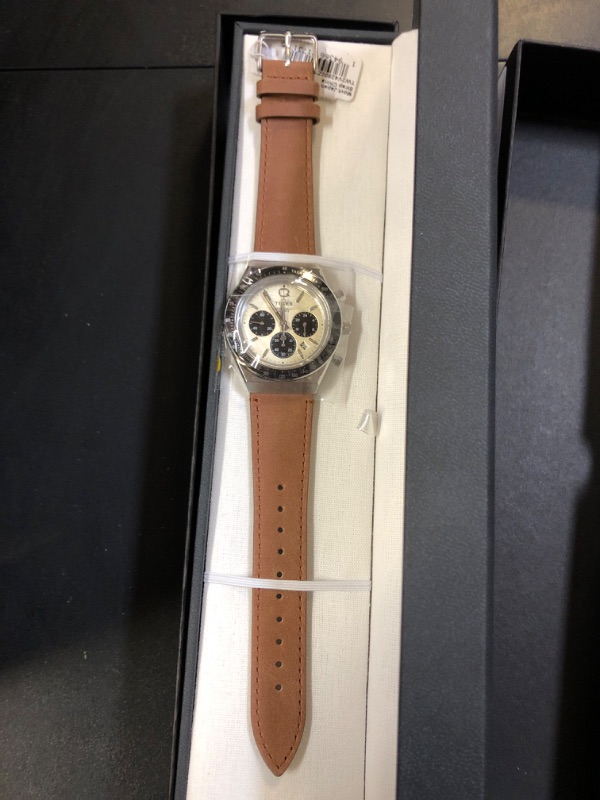 Photo 2 of Q Timex Chronograph 40MM Leather Strap Watch
