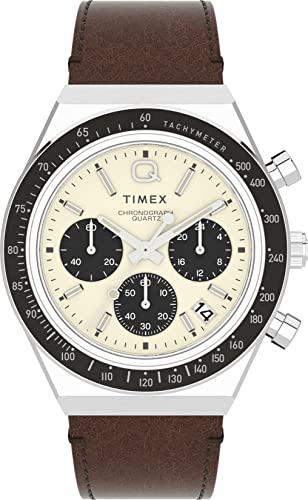 Photo 1 of Q Timex Chronograph 40MM Leather Strap Watch
