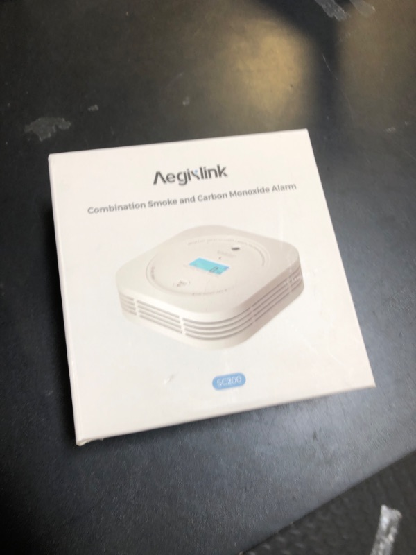 Photo 2 of Aegislink  and Carbon Monoxide Detector 10-Year Lifespan with Replaceable Battery, Photoelectric Fire Alarm and Electrochemical CO Alarm with Test/Silence Button, SC200, 1-Pack