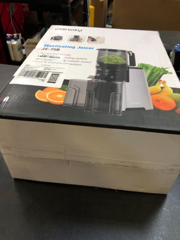 View 2 of Cold Press Juicer, 5.4" Wide Feed Chute Juice Extractor Machine with 400W, High Juice Yield, Slow Masticating Juicer for Whole Vegetables & Fruits