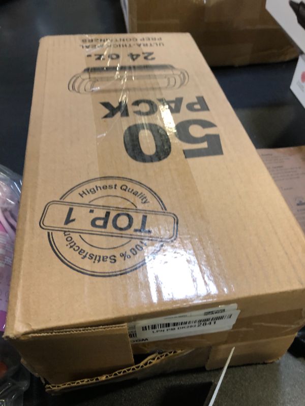 Photo 1 of WGCC Meal Prep Containers, 50 Pack Extra-thick Food Storage Containers with Lids, Disposable & Reusable Plastic Bento Lunch Box, BPA Free, Stackable, Microwave/Dishwasher/Freezer Safe (24 oz)