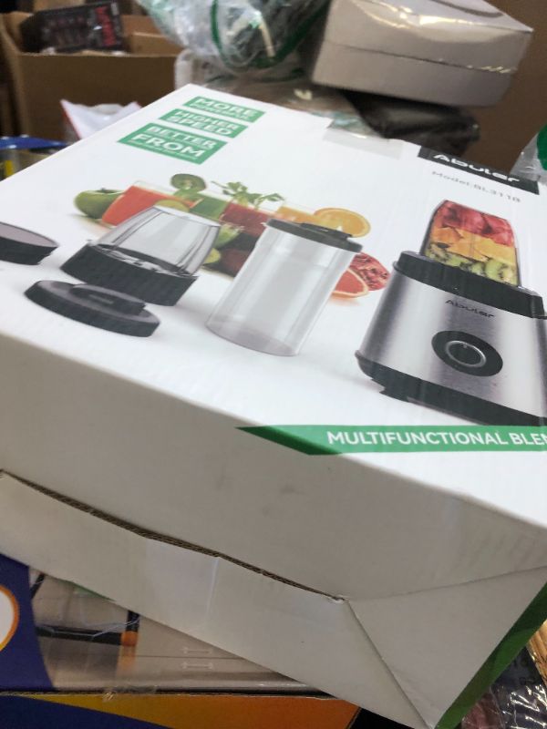 Photo 1 of 1200W Smoothie Blender, Abuler Personal Blender for Shakes and Smoothies, 13 Pieces with 22OZ To-Go Cup Portable Blender and Grinder Combo with 2 Speed Control, Smoothie Maker, BPA Free