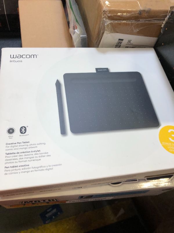 Photo 1 of Wacom Intuos Small Bluetooth Graphics Drawing Tablet, 4 Customizable ExpressKeys, Portable for Teachers, Students and Creators, Compatible with Chromebook Mac OS Android and Windows - Black
