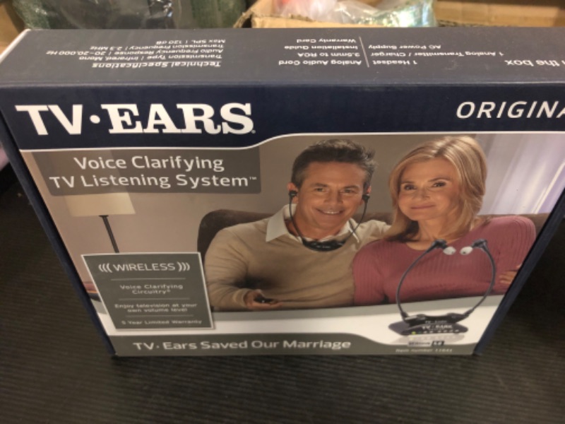 Photo 2 of TV · EARS Analog Wireless Headset System - Wireless Headset for TV, Ideal for Seniors & those with Hearing Difficulties, Plug N' Play RF Transmitter Headset with TV Earbuds, Compatible with Most TVs