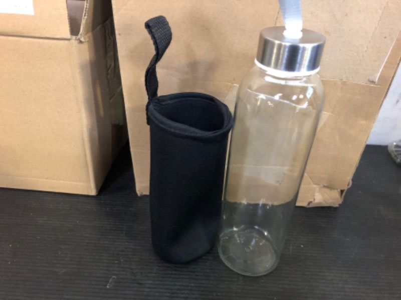 Photo 2 of  Clear Glass Water Bottles, Reusable Glass Juicing Bottle 