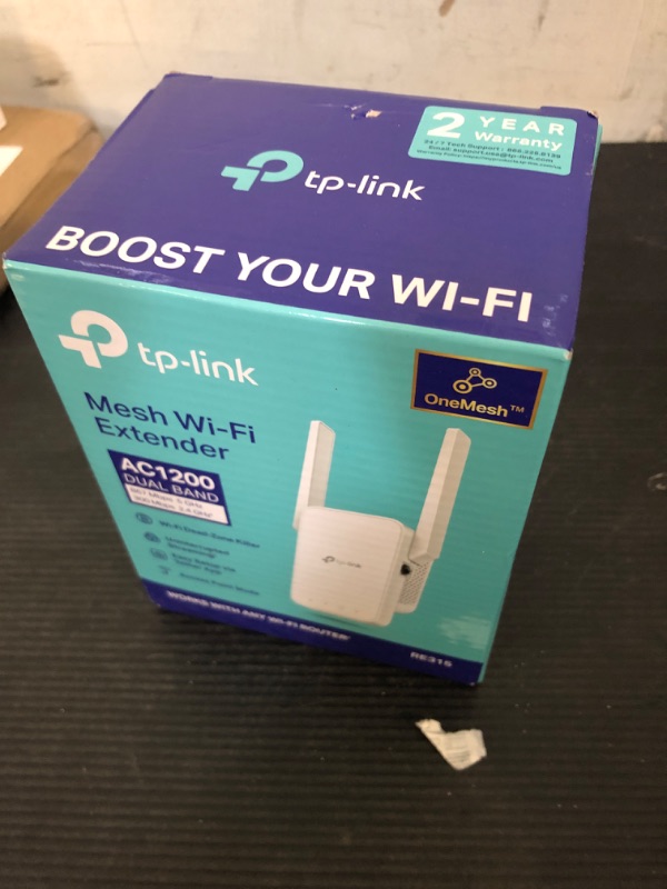 Photo 2 of TP-Link AC1200 WiFi Extender, 2024 Wirecutter Best WiFi Extender, 1.2Gbps home signal booster, Dual Band 5GHz/2.4GHz, Covers Up to 1500 Sq.ft and 30 Devices ,support Onemesh, One Ethernet Port (RE315)