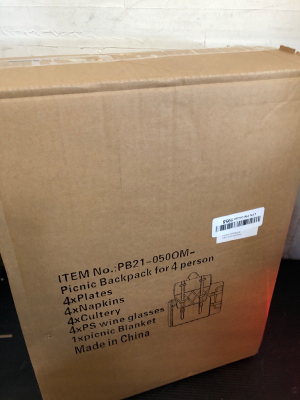 Photo 1 of Picnic Backpack for 4 Person with Large Insulated Cooler Bag, Picnic Basket Set with Wine Pouch, Waterproof Picnic Blanket & Cutlery Set. Perfect for Beach, Camping, Party,Wedding Gift for Couple.