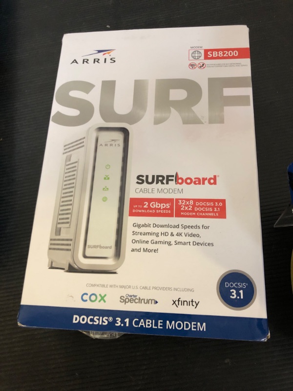 Photo 2 of ARRIS (SB8200) - Cable Modem - Fast DOCSIS 3.1 32x8 Gigabit WiFi , Approved for Comcast Xfinity, Cox, Charter Spectrum, & more | 1 Gbps Max Internet Speed, 4 OFDM Channels