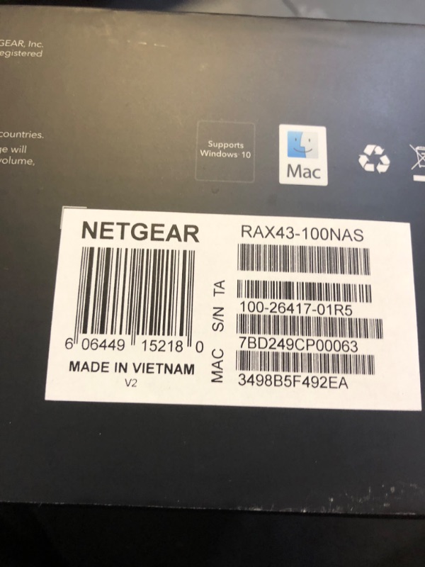 Photo 3 of NETGEAR Nighthawk WiFi 6 Router (RAX43) - Security Features, 5-Stream Dual-Band Gigabit Router, AX4200 Wireless Speed (Up to 4.2 Gbps), Covers up to 2,500 sq.ft. and 25 Devices