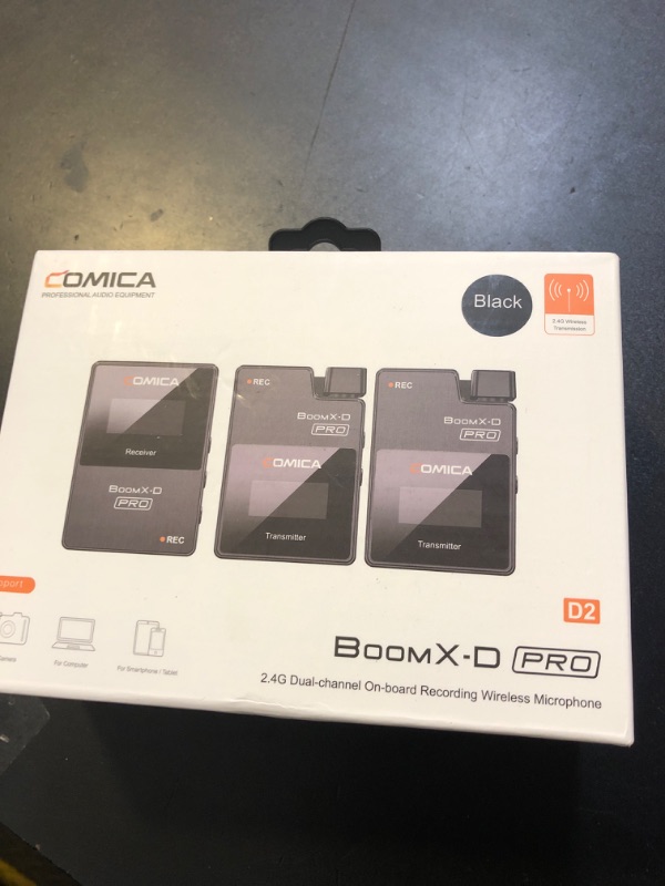 Photo 1 of COMICA BoomX-D PRO Wireless Lavalier Microphone System with 16GB Storage, Noise Canceling, Safety Audio Track, Lapel Lav Mic for DSLR Camera/iPhone/Smartphone/Android/PC Video/Streaming/Interview