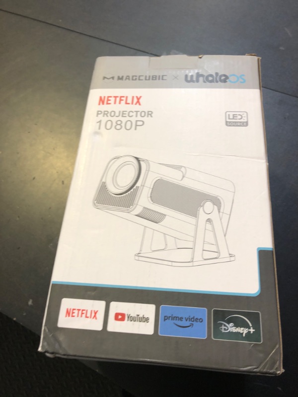 Photo 1 of [Netflix-Licensed] Magcubic Projector with Wifi and Bluetooth,Auto Keystone Correction, Voice Asssistant,Smart Projector with Various Officially TV App Built in, HY320 NTV (White)