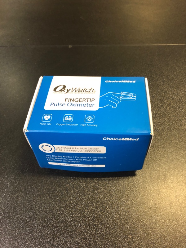 Photo 2 of CHOICEMMED Finger Pulse Oximeter - Blue Blood Oxygen Monitor with Batteries - Portable O2 Saturation Sensor in Carry Pouch