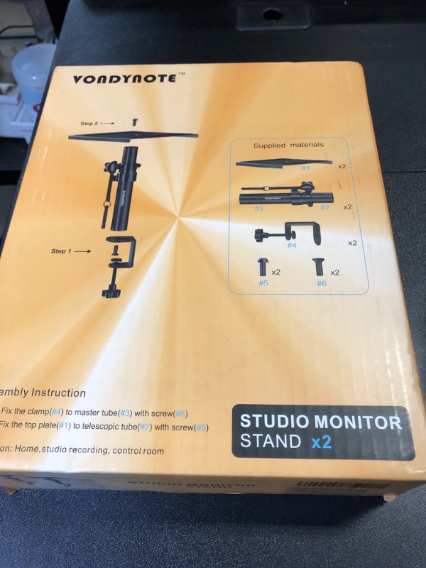 Photo 2 of Vondynote Set of 2 Desktop Clamp Speaker Stands Short Studio Monitor Stands Height Adjustable