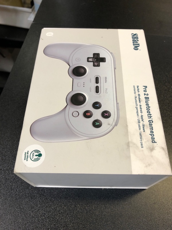 Photo 1 of 8Bitdo Pro 2 Bluetooth Controller for Switch, Hall Effect Joystick Update, Wireless Gaming Controller for Switch, PC, Android, and Steam Deck & Apple (Gray Edition)