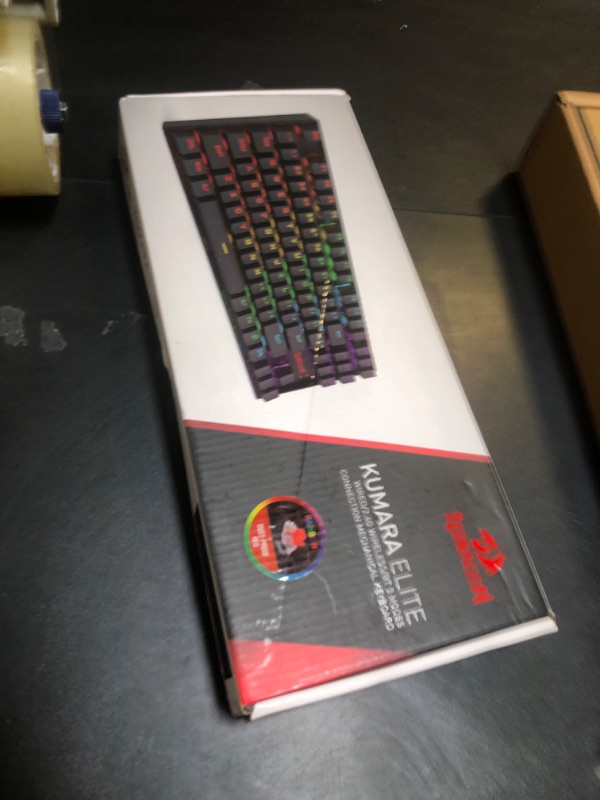 Photo 1 of Redragon Wireless Gaming Keyboard, BT/2.4Ghz Tri-Mode Mechanical Keyboard with Aluminum Pannel, Hot-Swap Red Switch, 87 Keys TKL Programmable Keyboard, LED Rainbow Backlit - K552-KRS