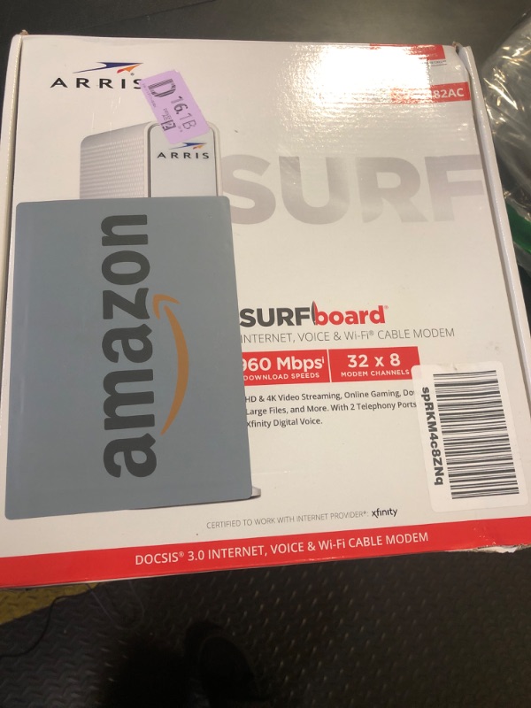 Photo 1 of ARRIS SURFboard SVG2482AC DOCSIS 3.0 Cable Modem & AC2350 Wi-Fi Router , Comcast Xfinity Internet & Voice , Four 1 Gbps Ports , 2 Telephony Ports for Digital Voice , Up to 800 Mbps