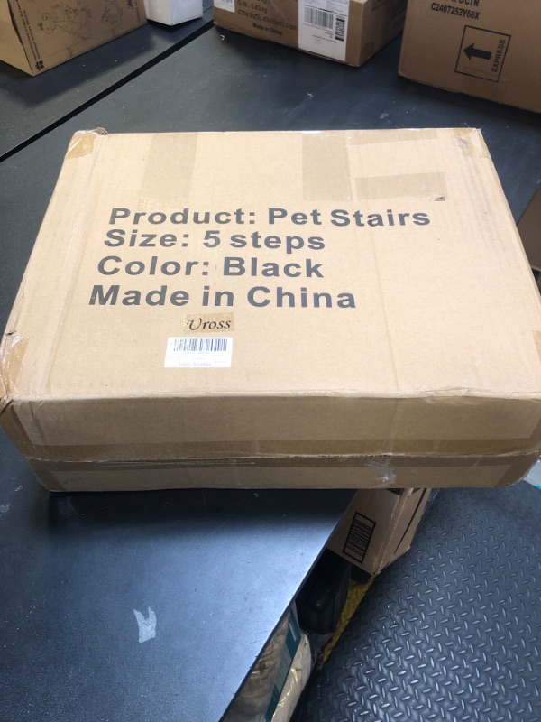 Photo 1 of Uross Dog Stairs for Car 4 Steps - Collapsible Dog Steps Ramp for Car and SUV, Aluminum Dog Ramp Step Stairs for Large Dogs,Telescoping Dog Pet Step Stairs Ladder for Truck, High Bed