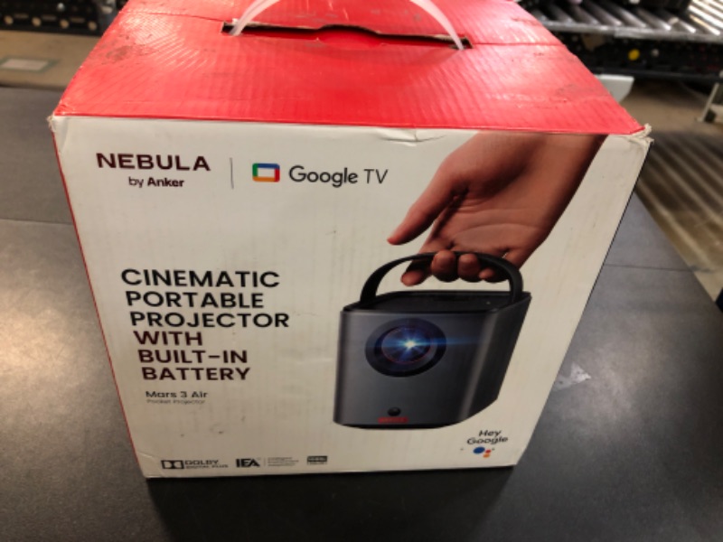 Photo 2 of NEBULA Mars 3 Air GTV Projector - Netflix Officially Licensed, 400 ANSI-Lumen Brightness, Native 1080P, Dolby Digital Sound,150-Inch Picture, Built-In Battery for 2.5 Hours of Playtime Anywhere.