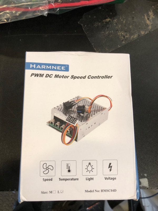Photo 1 of PWM DC Motor Speed Controller, DC 10V-55V / Rated 60A / Max 100A Brush Motor Stepless Speed Controller with LED Display & Forward-Brake-Reverse Switch & Ajustable Potentiometer