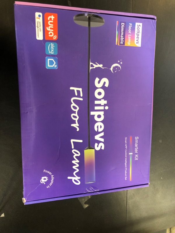 Photo 1 of Sotipevs RGB Floor Lamp with Remote Control, 65" LED Corner Lamp Works with Alexa, 1200 Lumens Bright Lamp for Office, 44+ Scenes, DIY Mode, Music Sync, Modern Floor Lamp for Bedroom, Living Room