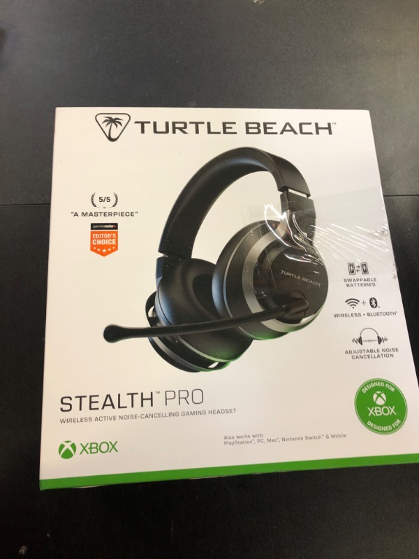 Photo 2 of Turtle Beach Stealth Pro Multiplatform Wireless Noise-Cancelling Gaming Headset for Xbox Series X|S, Xbox One, PS5, PS4, PC, Mac, Switch, & Mobile – 50mm Speakers, Bluetooth, Dual Batteries – Black