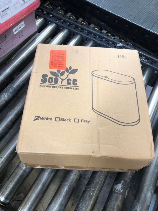 Photo 1 of Sooyee 10 Liter Rectangular Plastic Trash Can Wastebasket with Press Type Lid,2.4 Gallon Garbage Container Bin for Bathroom,Powder Room,Bedroom,Kitchen,Craft Room,Office (Cream White)