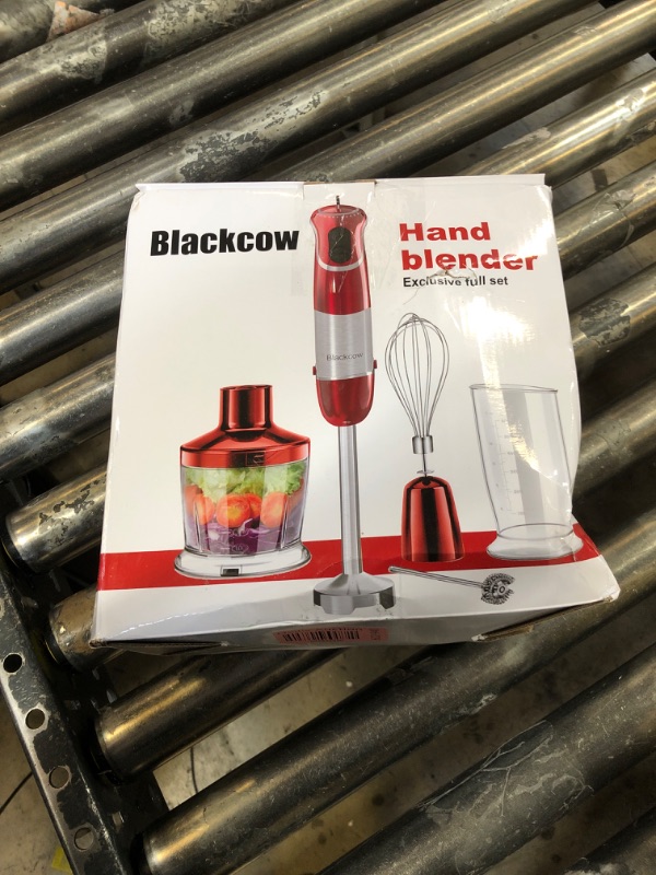 Photo 2 of **SOLD FOR PARTS** Multi-Use 5 in 1 Immersion Blender 3.0, BPA-Free, 800W 12 Speed Hand Blenders for Kitchen, Copper Motor Stainless Steel Blade Emulsion Blender Handheld with Chopper, Whisk and Frother, Red