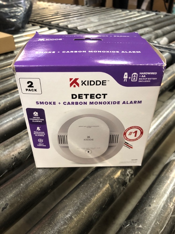 Photo 2 of Kidde Hardwired Smoke & Carbon Monoxide Detector, AA Battery Backup Smoke Alarm, Interconnectable, LED Warning Light Indicators, 2 Pack