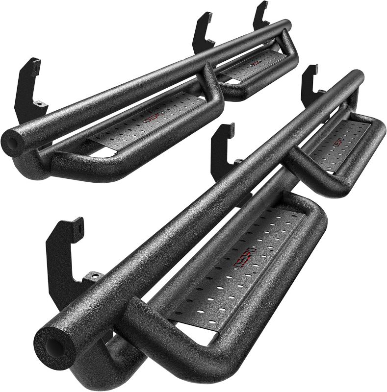 Photo 1 of OEDRO 6'' Running Boards Compatible with 2019-2025 Chevy Silverado/GMC Sierra 1500 Crew Cab, 2020-2025 2500HD 3500HD(Excl. 2019 1500 LD/Limited), Drop Side Step, Black Powder Coated All-Steel Nerf Bar
