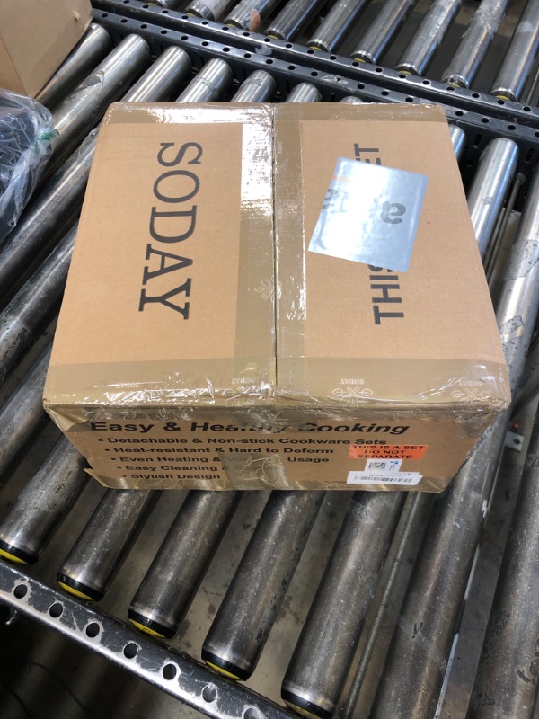 Photo 1 of SODAY 17 Pcs Pots and Pans Set Non Stick, Cookware Sets with Detachable Handle, Nonstick RV Kitchen Cooking Tools Removable Handles, Oven Safe, Induction Fast, Stackable Induction Cookware, Black