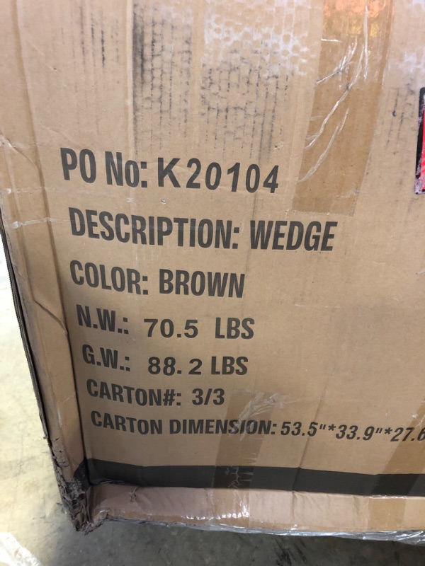 Photo 2 of PARTIAL SET, CARTON 3/3 ONLY - MISSING BOX 1/3 AND 2/3 ****** Kingway Inc Lionel Power Recliner Sectional Sofa, Brown