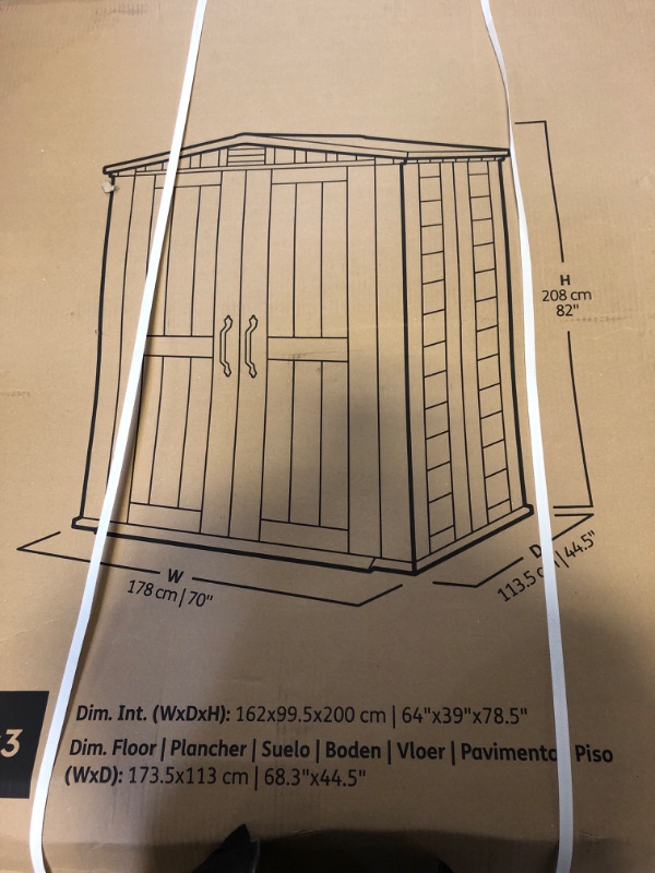 Photo 3 of Keter Factor 6x3 Outdoor Storage Shed Kit-Perfect to Store Patio Furniture, Garden Tools Bike Accessories, Beach Chairs and Push Lawn Mower, Taupe & Brown