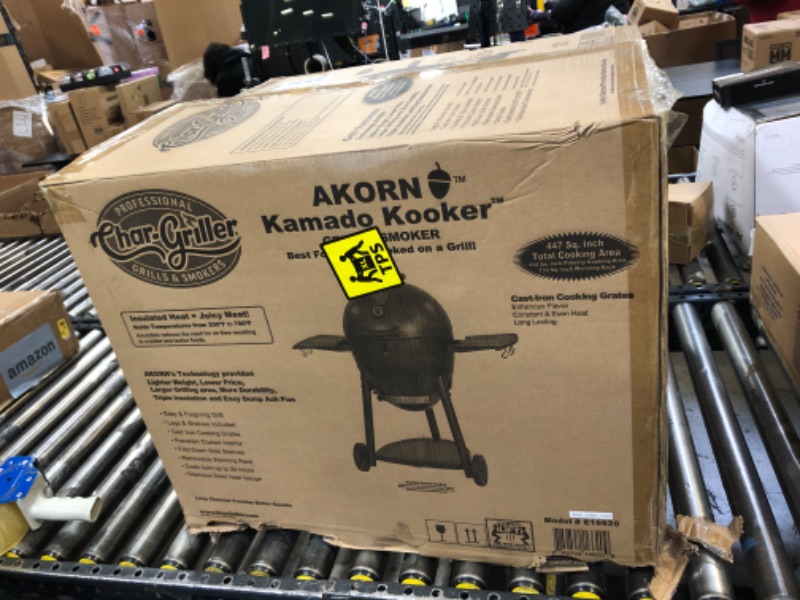 Photo 3 of Char-Griller® AKORN® Kamado Charcoal Grill and Smoker with Cast Iron Grates, Warming Rack and Locking Lid with 445 Cooking Square Inches in Graphite, Model E16620