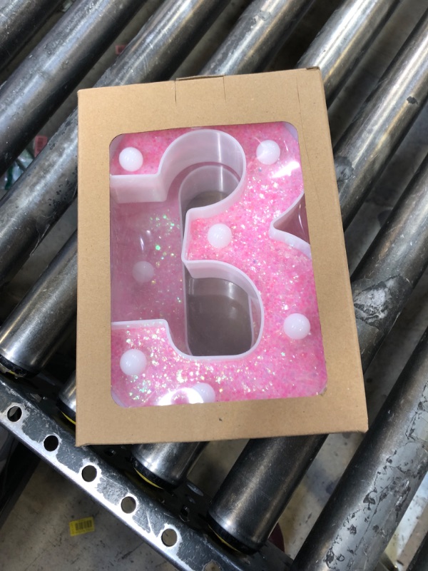 Photo 1 of Pooqla Marquee Numbers Lights, Light up Numbers Battery Powered, Glitter Lighted Numbers for Birthday Party, Shiny LED Numbers for Party for 30th Birthday Anniversary Decoration, Pink Number 30