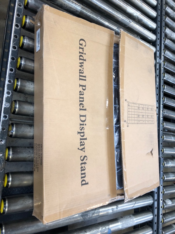 Photo 1 of AHOWPD Gridwall Panel Display Stand Rack- Heavy-Duty Movable Wire Gridwall Display Racks with Wheels and Feet, Floorstanding and Wall Mount Double Side Display Stand (Black) (White, 1 pc)