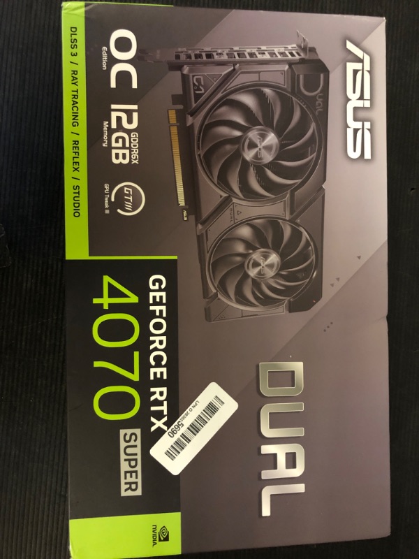 Photo 2 of ASUS Dual GeForce RTX™ 4070 Super EVO OC Edition 12GB GDDR6X (PCIe 4.0, 12GB GDDR6X, DLSS 3, HDMI 2.1a, DisplayPort 1.4a, 2.5-Slot Design, Axial-tech Fan Design, 0dB Technology, and More)