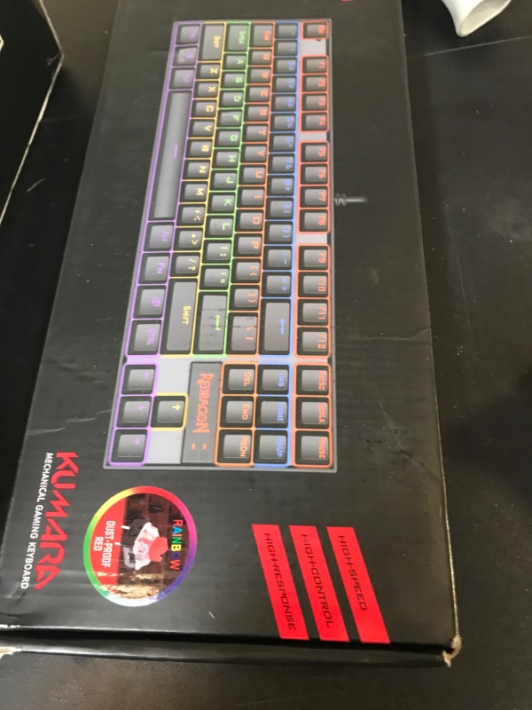 Photo 1 of Redragon K552 Mechanical Gaming Keyboard, LED Gaming Keyboard with Red Switches, 87 Full Anti-ghosting Keys, Unique Metal Rim for Windows Gaming PC - Black