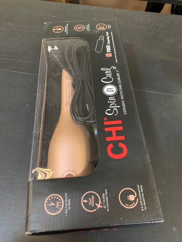 Photo 2 of CHI Spin N Curl, Curling Iron For Healthy & Shiny Effortless Curls & Waves, Provides Preset Temperature Settings For Each Hair Texture, Rose Gold