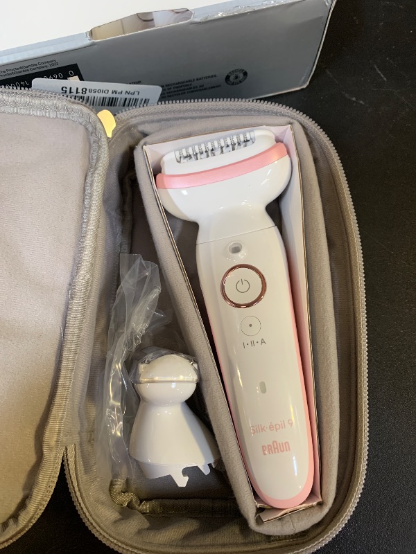 Photo 3 of Braun Epilator Silk-épil 9, Hair Removal Device, Women Shaver & Trimmer, Pivoting Head, Wet and Dry Epilator, Includes Shaver Head and Trimmer Comb, SES9-030