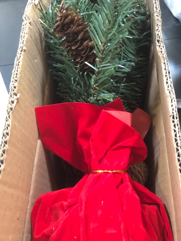 Photo 1 of 2 Pack Tabletop Christmas Tree with Lights Timer, Mini Small Christmas Tree Battery Operated 40 LED Artificial Cedar Xmas Tree Pinecones Lifelike Classics Branches Wooden Base Table Home Indoor Decor