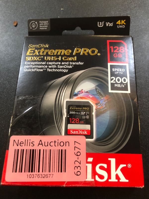 Photo 2 of SanDisk 128GB Extreme PRO SDXC UHS-I Memory Card - C10, U3, V30, 4K UHD, SD Card - SDSDXXD-128G-GN4IN