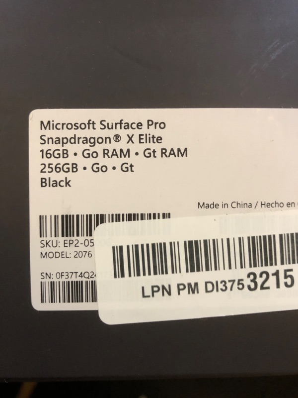 Photo 3 of Microsoft Surface Pro 2-in-1 Laptop/Tablet (2024), Windows 11 Copilot+ PC, 13" Touchscreen OLED Display, Snapdragon X Elite (12 Core), 16GB RAM, 256GB Storage, Black, Amazon Exclusive