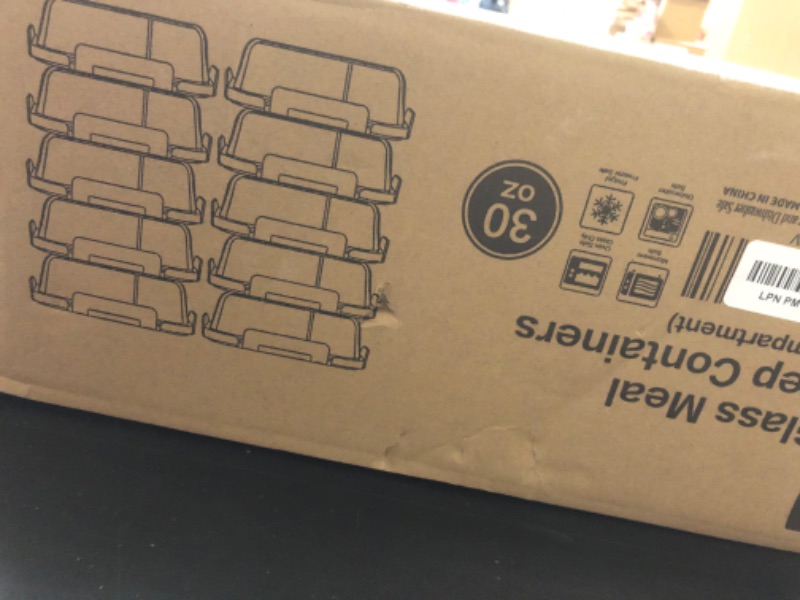 Photo 1 of KOMUEE 10 Packs 30oz Glass Meal Prep Containers 2 Compartments,Glass Food Storage Containers with Lids,Airtight Lunch Bento Boxes,Microwave,Oven,Freezer and Dishwasher Safe