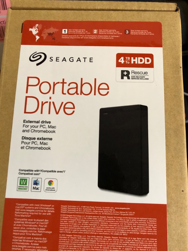 Photo 1 of Seagate Portable 4TB External Hard Drive HDD – USB 3.0 for PC, Mac, Xbox, & PlayStation - 1-Year Rescue Service (STGX4000400)