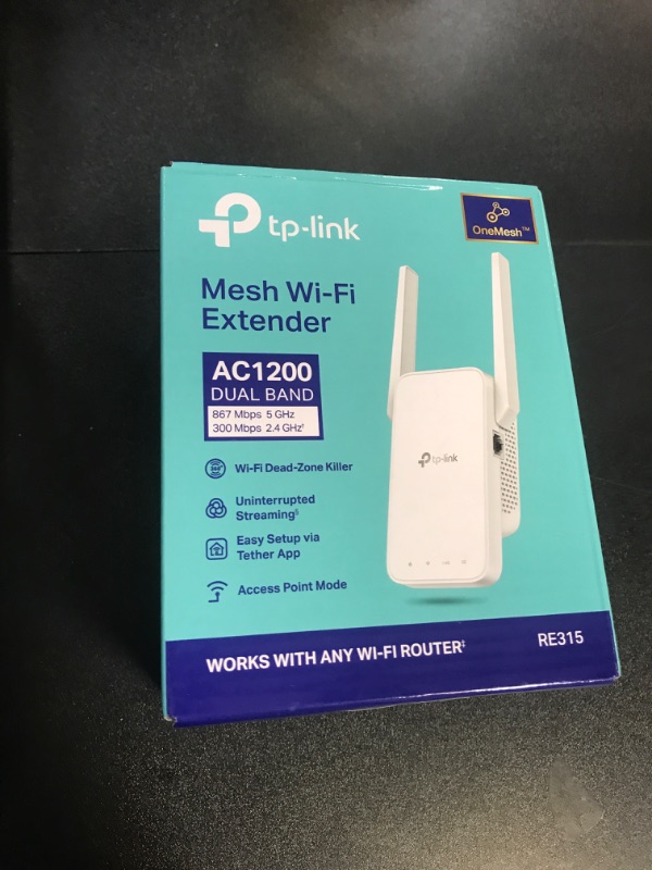 Photo 2 of TP-Link AC1200 WiFi Extender, 2024 Wirecutter Best WiFi Extender, 1.2Gbps home signal booster, Dual Band 5GHz/2.4GHz, Covers Up to 1500 Sq.ft and 30 Devices ,support Onemesh, One Ethernet Port (RE315)