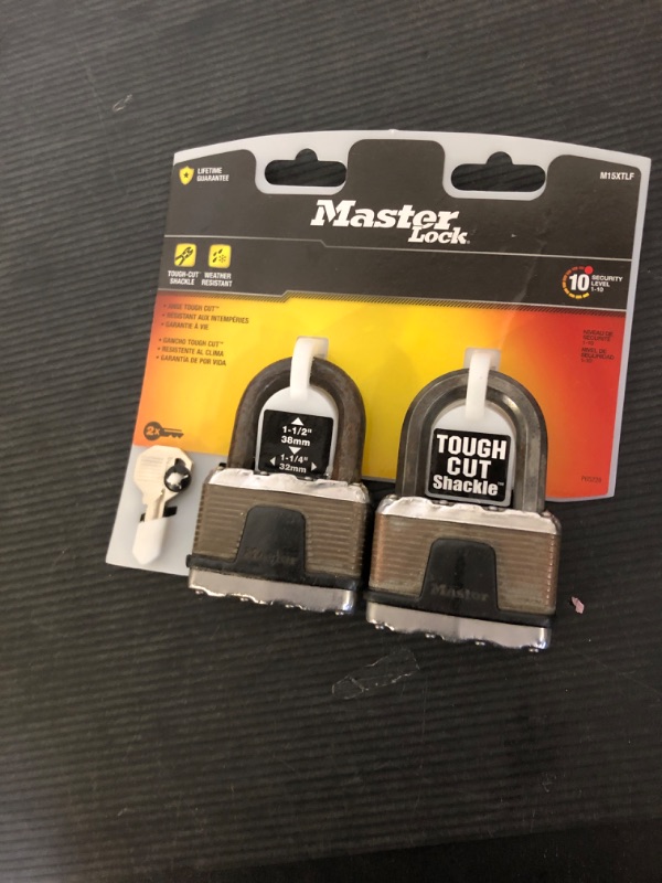 Photo 2 of Master Lock M15XTLF Magnum Heavy Duty Outdoor Padlock with Key, 2 Pack Keyed-Alike, Laminated