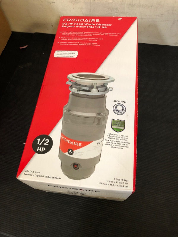 Photo 1 of Frigidaire 1/2 HP Direct Wire Garbage Disposal for Kitchen Sinks | FF05DISPD1, Gray